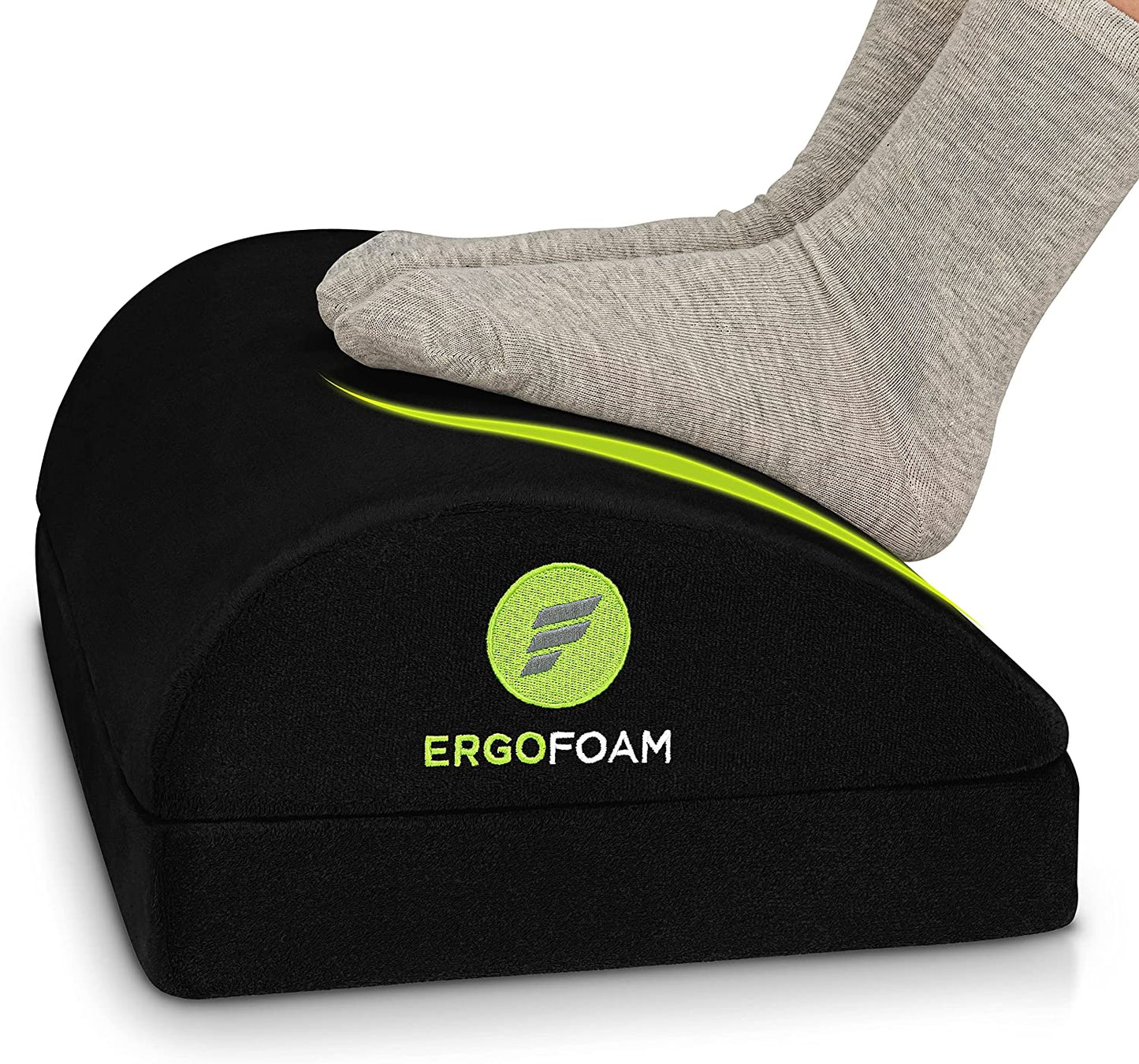 Foot Rest for under Desk at Work Chiropractor-Endorsed Orthopedic Teardrop Design 2In1 Adjustable Premium under Desk Foot Rest Ergonomic Desk Foot Rest for Lumbar Back Knee Pain (Black)